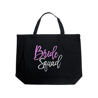 Large Word Art Tote Bag - Bride Squad