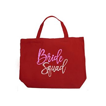 Large Word Art Tote Bag - Bride Squad