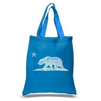 Small Word Art Tote Bag - California Bear