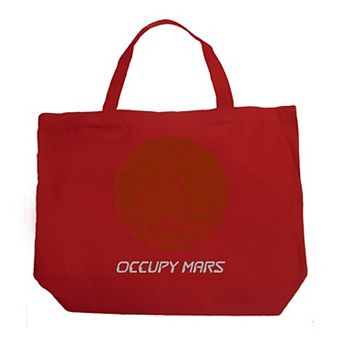 Large Word Art Tote Bag - Occupy Mars
