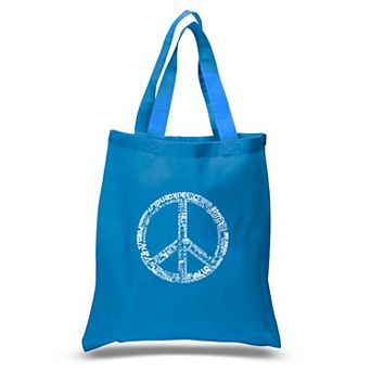 Small Word Art Tote Bag - THE WORD PEACE IN 77 LANGUAGES