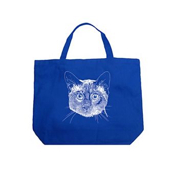 Large Word Art Tote Bag - Siamese Cat