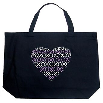 Large Word Art Tote Bag - XOXO Heart