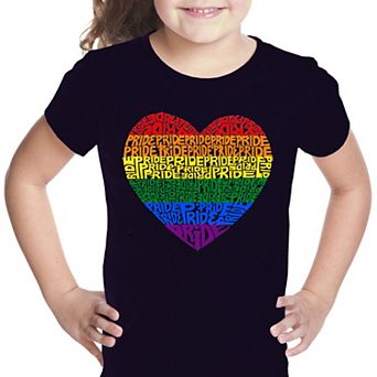 Pride Heart - Girl's Word Art T-shirt