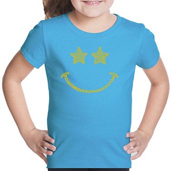 Rockstar Smiley - Girl's Word Art T-shirt