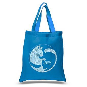 Small Word Art Tote Bag - Yin Yang Cat
