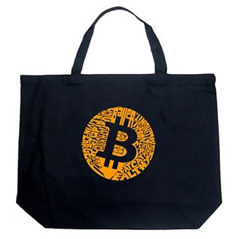 Large Word Art Tote Bag - Bitcoin