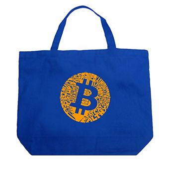 Large Word Art Tote Bag - Bitcoin