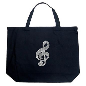 Large Word Art Tote Bag - Music Note