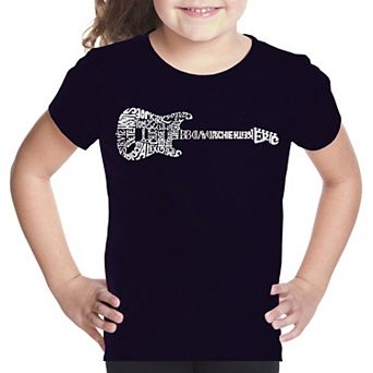 Rock Guitar - Girl's Word Art T-shirt