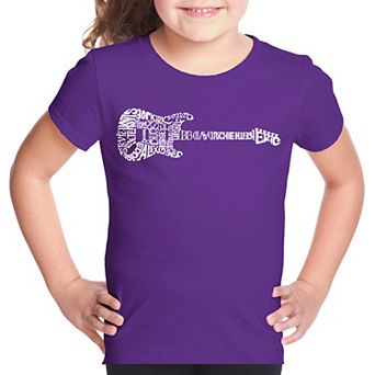 Rock Guitar - Girl's Word Art T-shirt