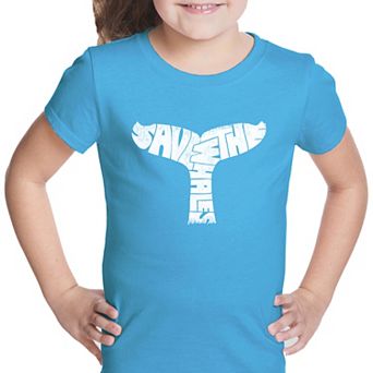 SAVE THE WHALES - Girl's Word Art T-shirt