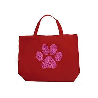 Large Word Art Tote Bag - XOXO Dog Paw