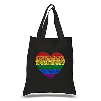 Small Word Art Tote Bag - Pride Heart