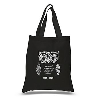Small Word Art Tote Bag - Owl