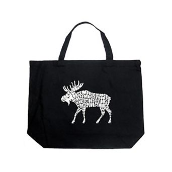 Large Word Art Tote Bag - Moose