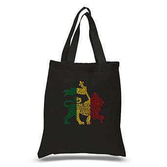 Small Word Art Tote Bag - Rasta Lion - One Love
