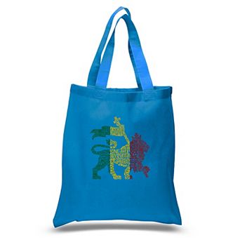 Small Word Art Tote Bag - Rasta Lion - One Love