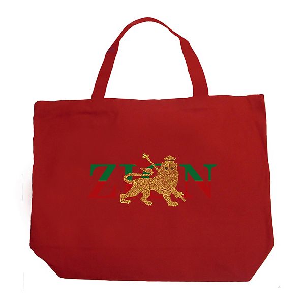 Large Word Art Tote Bag - Zion - One Love