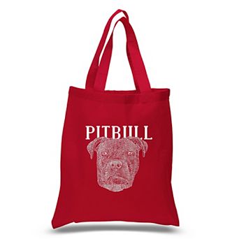 Small Word Art Tote Bag - Pitbull Face