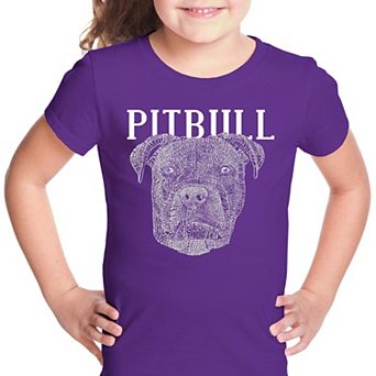 Pitbull Face - Girl's Word Art T-shirt