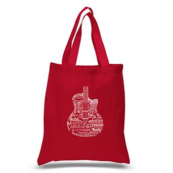 Small Word Art Tote Bag - Languages Guitar