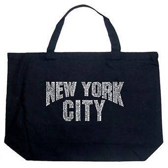 Large Word Art Tote Bag - NYC NEIGHBORHOODS