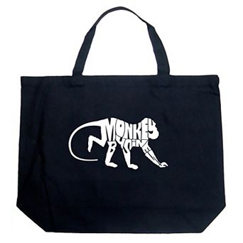 Large Word Art Tote Bag - Monkey Business