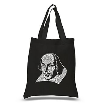 Small Word Art Tote Bag - THE TITLES OF ALL OF WILLIAM SHAKESPEARE'S COMEDIES & TRAGEDIES