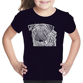 Pug Face - Girl's Word Art T-shirt