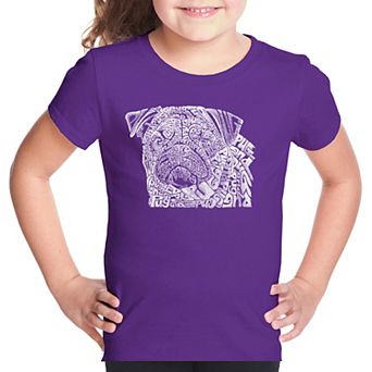 Pug Face - Girl's Word Art T-shirt