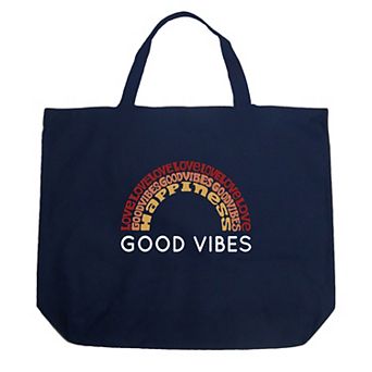 Large Word Art Tote Bag - Good Vibes