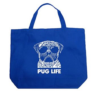 Large Word Art Tote Bag - Pug Life