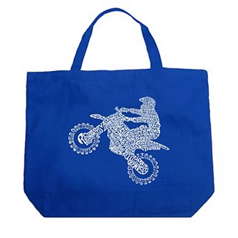 Large Word Art Tote Bag - Freestyle Motocross - FMX