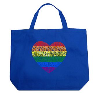 Large Word Art Tote Bag - Pride Heart