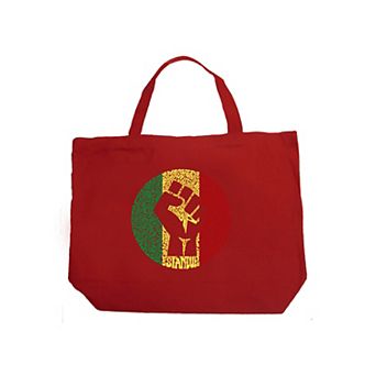 Large Word Art Tote Bag - Get Up Stand Up