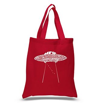 Small Word Art Tote Bag - Flying Saucer UFO
