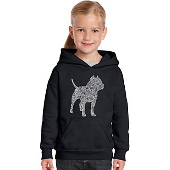 Pitbull - Girl's Word Art Hooded Sweatshirt
