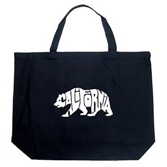 Large Word Art Tote Bag - California Bear