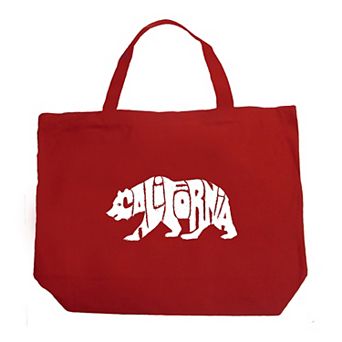 Large Word Art Tote Bag - California Bear