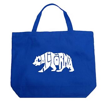 Large Word Art Tote Bag - California Bear