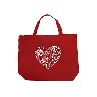 Large Word Art Tote Bag - Heart Notes