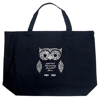 Large Word Art Tote Bag - Owl