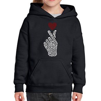 K-Pop - Girl's Word Art Hooded Sweatshirt