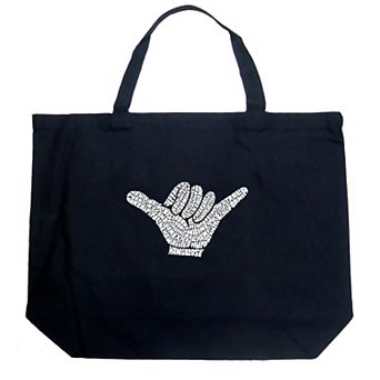 Large Word Art Tote Bag - TOP WORLDWIDE SURFING SPOTS