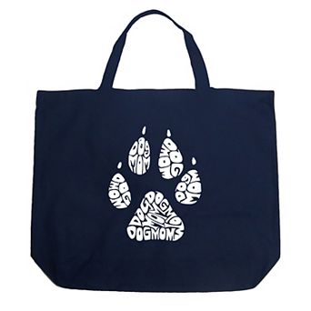 Large Word Art Tote Bag - Dog Mom