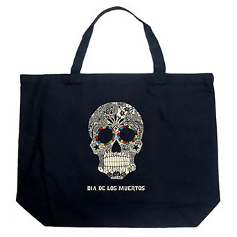 Large Word Art Tote Bag - Dia De Los Muertos