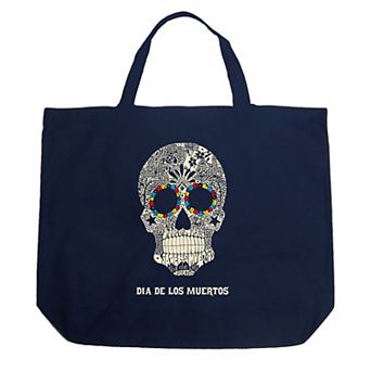 Large Word Art Tote Bag - Dia De Los Muertos