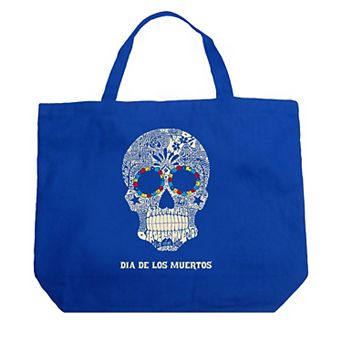 Large Word Art Tote Bag - Dia De Los Muertos