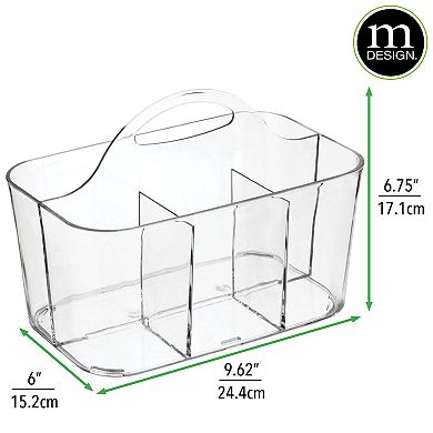 mDesign Small Plastic Divided Cosmetic Storage Organizer Caddy Tote Bin
